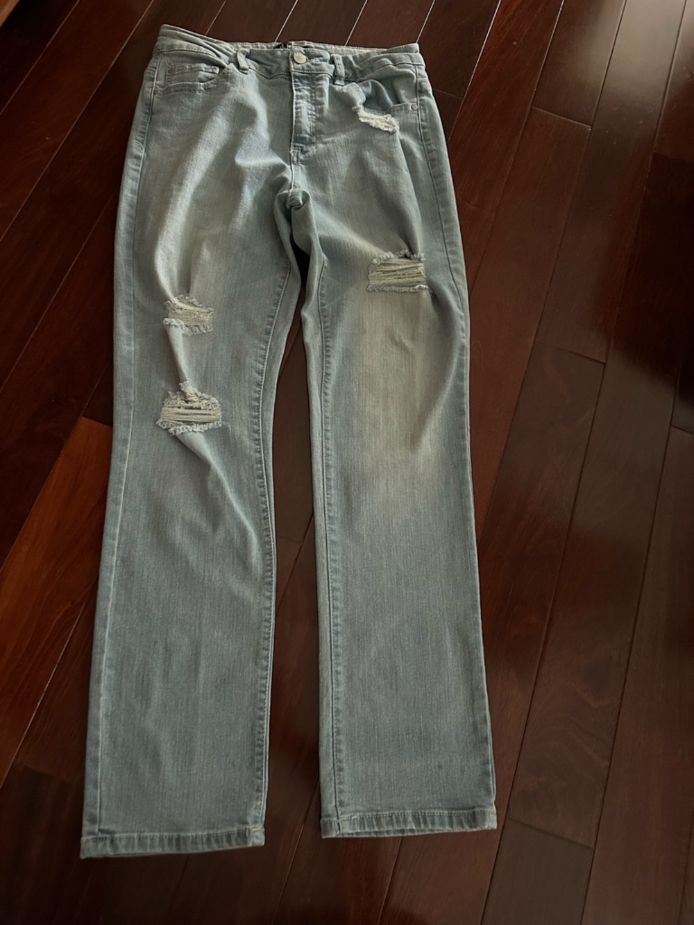 d. jeans Light Blue Skinny Stretchy Distressed Ripped Size 8 EUC